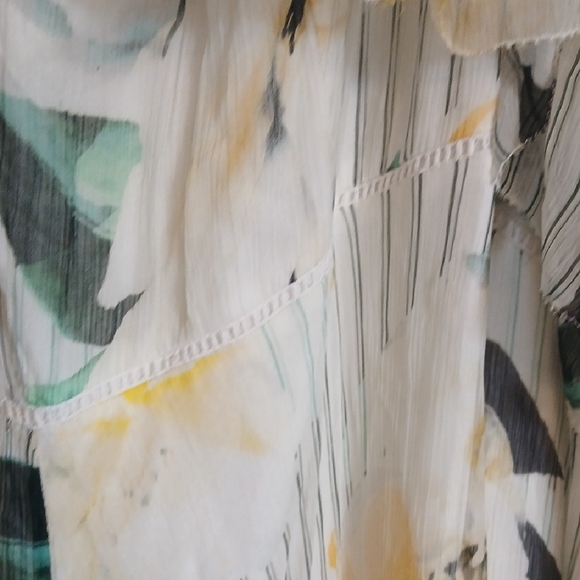 Anthropologie White and Yellow High Low Dress - Picture 4 of 10